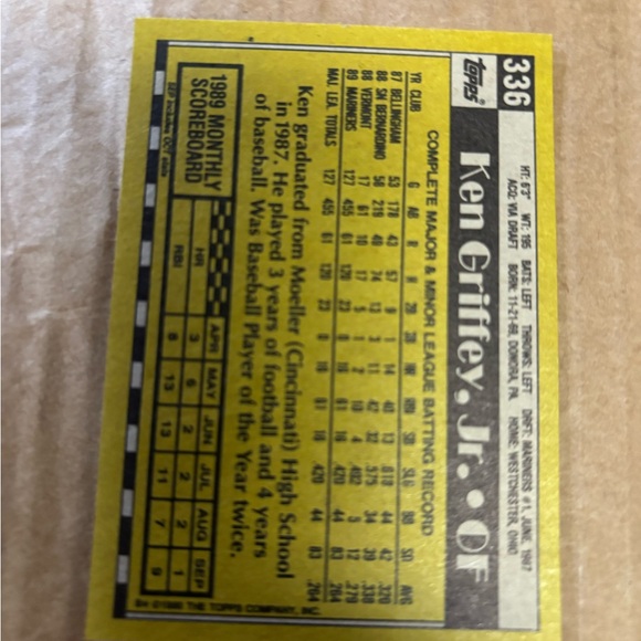 Topps 1990 Ken Griffey Jr. card. #336 - Picture 6 of 6